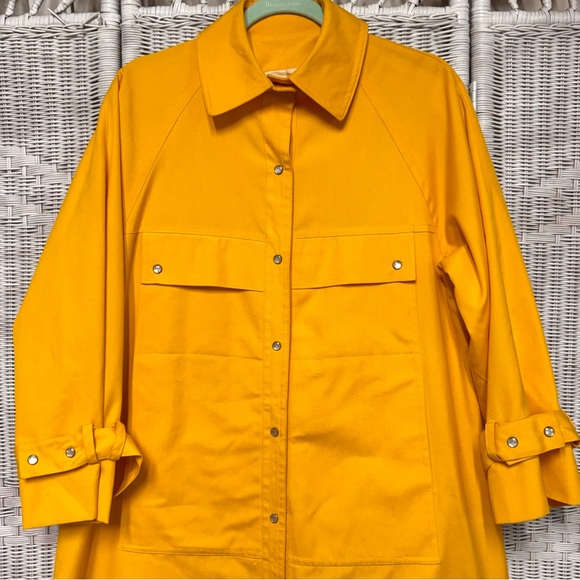 RARE! Vintage Bonnie Cashin A Line Canvas Trench Coat Size 6 - YELLOW 60s/70s - Picture 2 of 15